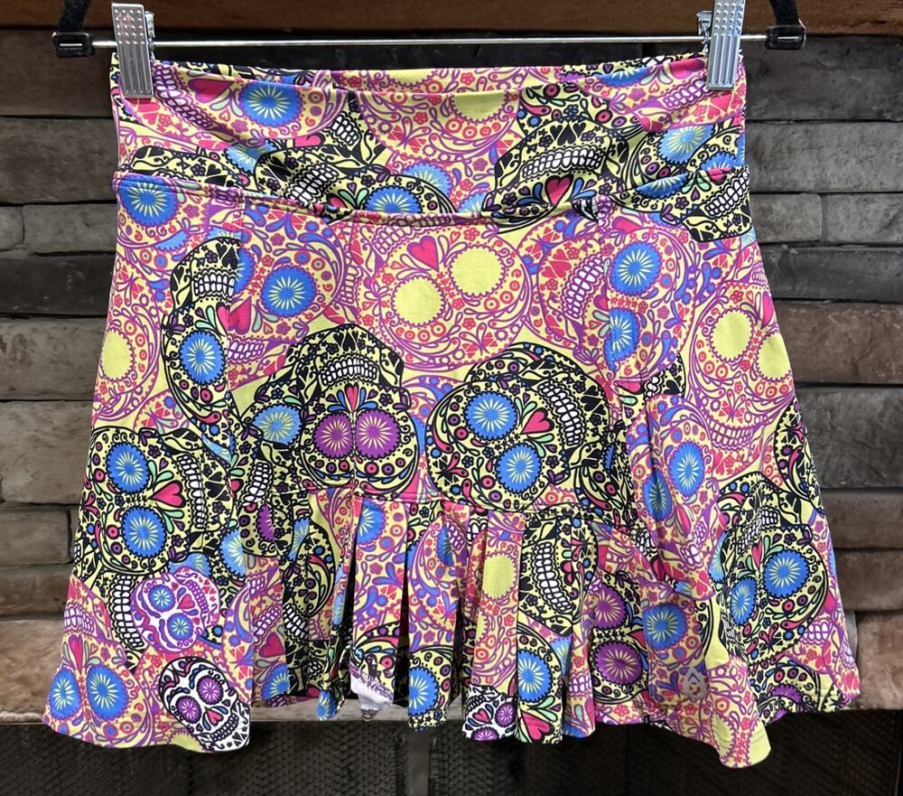 Women’s DONA JO Day Of The Dead Tennis Pickleball Skort Size 2 *A12